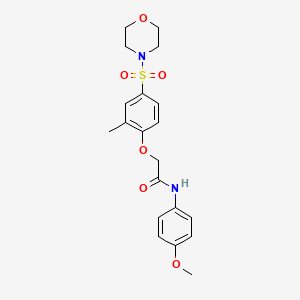 molecular formula C20H24N2O6S B11129321 N-(4-Methoxyphenyl)-2-[2-methyl-4-(morpholine-4-sulfonyl)phenoxy]acetamide 