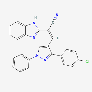 molecular formula C25H16ClN5 B11129333 (2Z)-2-(1H-benzimidazol-2-yl)-3-[3-(4-chlorophenyl)-1-phenyl-1H-pyrazol-4-yl]prop-2-enenitrile 