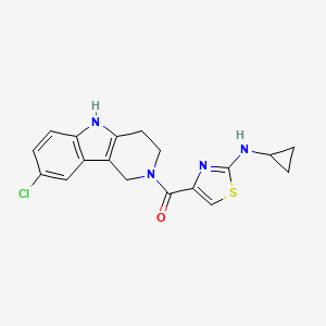 (8-chloro-1,3,4,5-tetrahydro-2H-pyrido[4,3-b]indol-2-yl)[2-(cyclopropylamino)-1,3-thiazol-4-yl]methanone