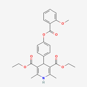 Diethyl 4-(4-{[(2-methoxyphenyl)carbonyl]oxy}phenyl)-2,6-dimethyl-1,4-dihydropyridine-3,5-dicarboxylate