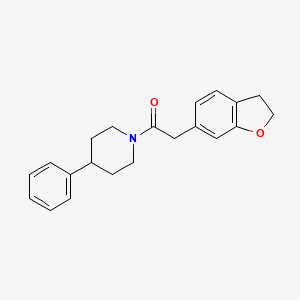 molecular formula C21H23NO2 B11129346 2-(2,3-Dihydro-1-benzofuran-6-yl)-1-(4-phenylpiperidin-1-yl)ethanone 