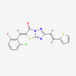 molecular formula C17H9ClFN3OS2 B11129351 (5Z)-5-(2-chloro-6-fluorobenzylidene)-2-[(E)-2-(thiophen-2-yl)ethenyl][1,3]thiazolo[3,2-b][1,2,4]triazol-6(5H)-one 