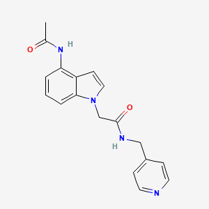 molecular formula C18H18N4O2 B11129364 2-[4-(acetylamino)-1H-indol-1-yl]-N-(4-pyridylmethyl)acetamide 