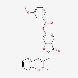 2-[(Z)-1-(2-methyl-2H-chromen-3-yl)methylidene]-3-oxo-1-benzofuran-6(3H)-yl 3-methoxybenzoate