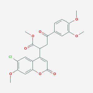 methyl 2-(6-chloro-7-methoxy-2-oxo-2H-chromen-4-yl)-4-(3,4-dimethoxyphenyl)-4-oxobutanoate