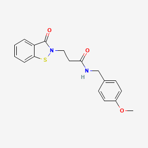 N-(4-methoxybenzyl)-3-(3-oxo-1,2-benzothiazol-2(3H)-yl)propanamide