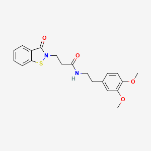 molecular formula C20H22N2O4S B11129401 N-(3,4-dimethoxyphenethyl)-3-[3-oxo-1,2-benzisothiazol-2(3H)-yl]propanamide 