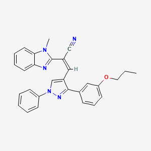 (2Z)-2-(1-methyl-1H-benzimidazol-2-yl)-3-[1-phenyl-3-(3-propoxyphenyl)-1H-pyrazol-4-yl]prop-2-enenitrile