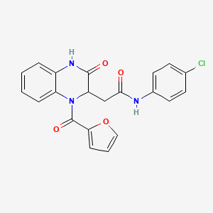 molecular formula C21H16ClN3O4 B11129461 N-(4-chlorophenyl)-2-[1-(furan-2-carbonyl)-3-oxo-1,2,3,4-tetrahydroquinoxalin-2-yl]acetamide 