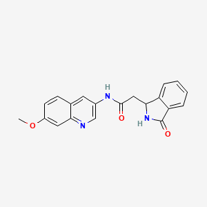 molecular formula C20H17N3O3 B11129463 N-(7-methoxy-3-quinolyl)-2-(3-oxo-2,3-dihydro-1H-isoindol-1-yl)acetamide 