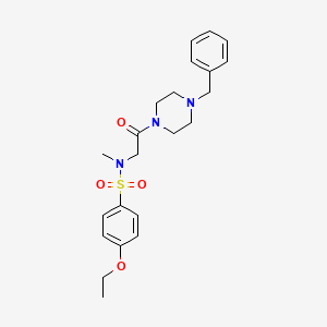 molecular formula C22H29N3O4S B11129482 N-[2-(4-benzylpiperazin-1-yl)-2-oxoethyl]-4-ethoxy-N-methylbenzenesulfonamide 