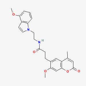 N-[2-(4-methoxy-1H-indol-1-yl)ethyl]-3-(7-methoxy-4-methyl-2-oxo-2H-chromen-6-yl)propanamide