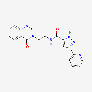 molecular formula C19H16N6O2 B11129505 N-[2-(4-oxoquinazolin-3(4H)-yl)ethyl]-5-(pyridin-2-yl)-1H-pyrazole-3-carboxamide 