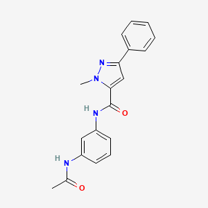 molecular formula C19H18N4O2 B11129508 N-[3-(acetylamino)phenyl]-1-methyl-3-phenyl-1H-pyrazole-5-carboxamide 