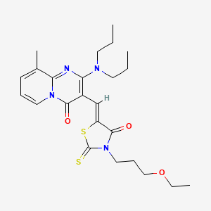 2-(dipropylamino)-3-{(Z)-[3-(3-ethoxypropyl)-4-oxo-2-thioxo-1,3-thiazolidin-5-ylidene]methyl}-9-methyl-4H-pyrido[1,2-a]pyrimidin-4-one