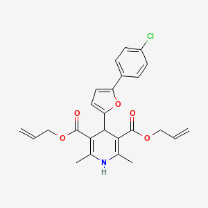 molecular formula C25H24ClNO5 B11129561 3,5-Bis(prop-2-en-1-yl) 4-[5-(4-chlorophenyl)furan-2-yl]-2,6-dimethyl-1,4-dihydropyridine-3,5-dicarboxylate 