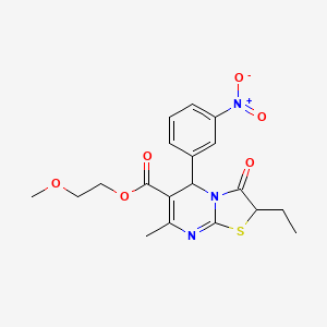 2-methoxyethyl 2-ethyl-7-methyl-5-(3-nitrophenyl)-3-oxo-2,3-dihydro-5H-[1,3]thiazolo[3,2-a]pyrimidine-6-carboxylate