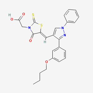 [(5Z)-5-{[3-(3-butoxyphenyl)-1-phenyl-1H-pyrazol-4-yl]methylidene}-4-oxo-2-thioxo-1,3-thiazolidin-3-yl]acetic acid