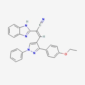 molecular formula C27H21N5O B11129595 (2Z)-2-(1H-benzimidazol-2-yl)-3-[3-(4-ethoxyphenyl)-1-phenyl-1H-pyrazol-4-yl]prop-2-enenitrile 