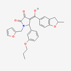 1-(furan-2-ylmethyl)-3-hydroxy-4-[(2-methyl-2,3-dihydro-1-benzofuran-5-yl)carbonyl]-5-(3-propoxyphenyl)-1,5-dihydro-2H-pyrrol-2-one