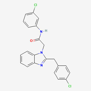 molecular formula C22H17Cl2N3O B11129613 2-[2-(4-chlorobenzyl)-1H-benzimidazol-1-yl]-N-(3-chlorophenyl)acetamide 