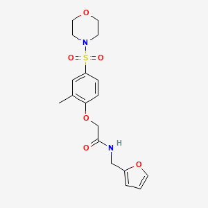 molecular formula C18H22N2O6S B11129630 N-Furan-2-ylmethyl-2-[2-methyl-4-(morpholine-4-sulfonyl)-phenoxy]-acetamide 