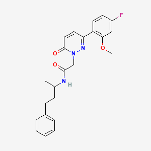 molecular formula C23H24FN3O3 B11129636 2-[3-(4-fluoro-2-methoxyphenyl)-6-oxopyridazin-1(6H)-yl]-N-(4-phenylbutan-2-yl)acetamide 