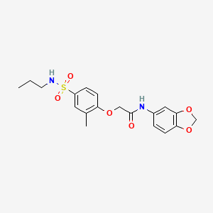 N-(1,3-benzodioxol-5-yl)-2-[2-methyl-4-(propylsulfamoyl)phenoxy]acetamide