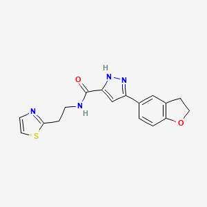 5-(2,3-dihydro-1-benzofuran-5-yl)-N-[2-(1,3-thiazol-2-yl)ethyl]-1H-pyrazole-3-carboxamide