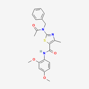 molecular formula C22H23N3O4S B11129675 2-[acetyl(benzyl)amino]-N-(2,4-dimethoxyphenyl)-4-methyl-1,3-thiazole-5-carboxamide 