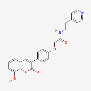 2-[4-(8-methoxy-2-oxo-2H-chromen-3-yl)phenoxy]-N-[2-(4-pyridyl)ethyl]acetamide