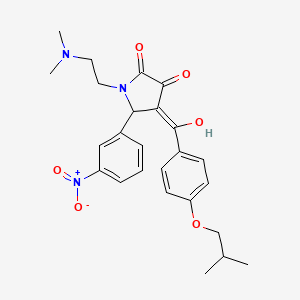 molecular formula C25H29N3O6 B11129716 1-[2-(dimethylamino)ethyl]-3-hydroxy-4-[4-(2-methylpropoxy)benzoyl]-5-(3-nitrophenyl)-2,5-dihydro-1H-pyrrol-2-one 