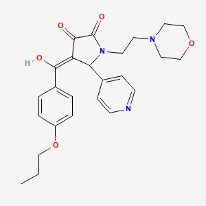 molecular formula C25H29N3O5 B11129717 3-hydroxy-1-[2-(morpholin-4-yl)ethyl]-4-[(4-propoxyphenyl)carbonyl]-5-(pyridin-4-yl)-1,5-dihydro-2H-pyrrol-2-one 