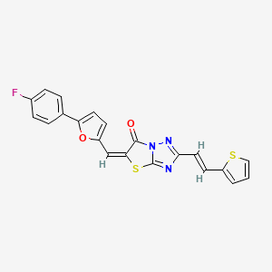 (5E)-5-{[5-(4-fluorophenyl)furan-2-yl]methylidene}-2-[(E)-2-(thiophen-2-yl)ethenyl][1,3]thiazolo[3,2-b][1,2,4]triazol-6(5H)-one