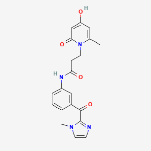 molecular formula C20H20N4O4 B11129779 3-[4-hydroxy-2-methyl-6-oxo-1(6H)-pyridinyl]-N-{3-[(1-methyl-1H-imidazol-2-yl)carbonyl]phenyl}propanamide 