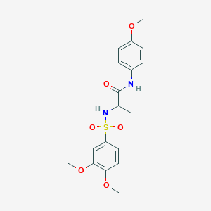 molecular formula C18H22N2O6S B11129817 N~2~-[(3,4-dimethoxyphenyl)sulfonyl]-N-(4-methoxyphenyl)alaninamide 