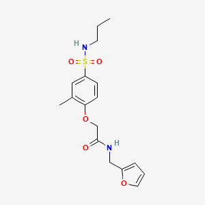 N-(furan-2-ylmethyl)-2-[2-methyl-4-(propylsulfamoyl)phenoxy]acetamide