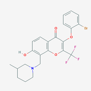 3-(2-bromophenoxy)-7-hydroxy-8-[(3-methylpiperidino)methyl]-2-(trifluoromethyl)-4H-chromen-4-one