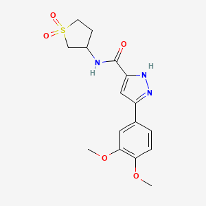 molecular formula C16H19N3O5S B11129848 5-(3,4-dimethoxyphenyl)-N-(1,1-dioxidotetrahydrothiophen-3-yl)-1H-pyrazole-3-carboxamide 