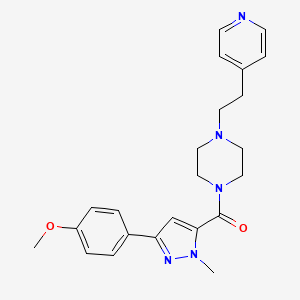 molecular formula C23H27N5O2 B11129861 [3-(4-methoxyphenyl)-1-methyl-1H-pyrazol-5-yl]{4-[2-(4-pyridyl)ethyl]piperazino}methanone 