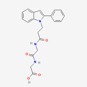 molecular formula C21H21N3O4 B11129869 N-[3-(2-phenyl-1H-indol-1-yl)propanoyl]glycylglycine 