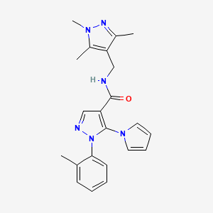 1-(2-methylphenyl)-5-(1H-pyrrol-1-yl)-N-[(1,3,5-trimethyl-1H-pyrazol-4-yl)methyl]-1H-pyrazole-4-carboxamide