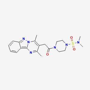 molecular formula C20H26N6O3S B11129875 4-[2-(2,4-dimethylpyrimido[1,2-b]indazol-3-yl)acetyl]-N,N-dimethyltetrahydro-1(2H)-pyrazinesulfonamide 