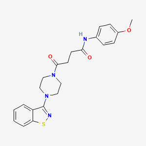 molecular formula C22H24N4O3S B11129895 4-[4-(1,2-benzisothiazol-3-yl)piperazino]-N-(4-methoxyphenyl)-4-oxobutanamide 