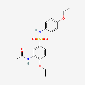 molecular formula C18H22N2O5S B11129917 N-{2-ethoxy-5-[(4-ethoxyphenyl)sulfamoyl]phenyl}acetamide 