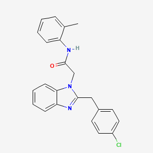 molecular formula C23H20ClN3O B11129924 2-[2-(4-chlorobenzyl)-1H-benzimidazol-1-yl]-N-(2-methylphenyl)acetamide 