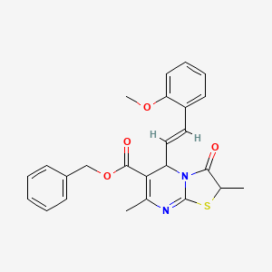 benzyl 5-[(E)-2-(2-methoxyphenyl)ethenyl]-2,7-dimethyl-3-oxo-2,3-dihydro-5H-[1,3]thiazolo[3,2-a]pyrimidine-6-carboxylate