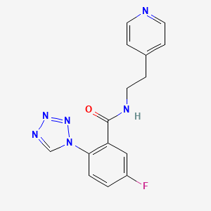 molecular formula C15H13FN6O B11129981 5-fluoro-N-[2-(4-pyridyl)ethyl]-2-(1H-1,2,3,4-tetraazol-1-yl)benzamide 