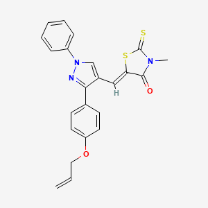 (5Z)-3-methyl-5-({1-phenyl-3-[4-(prop-2-en-1-yloxy)phenyl]-1H-pyrazol-4-yl}methylidene)-2-thioxo-1,3-thiazolidin-4-one