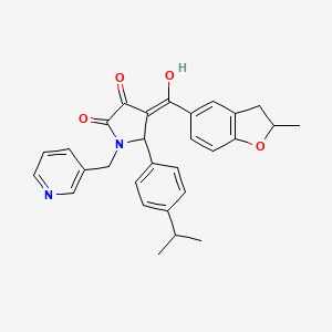 3-hydroxy-4-[(2-methyl-2,3-dihydro-1-benzofuran-5-yl)carbonyl]-5-[4-(propan-2-yl)phenyl]-1-(pyridin-3-ylmethyl)-1,5-dihydro-2H-pyrrol-2-one